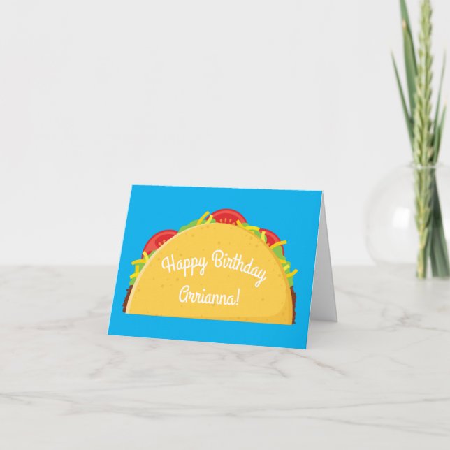 Carte Cute Taco Enfants 1er anniversaire fête Nourriture (Devant)