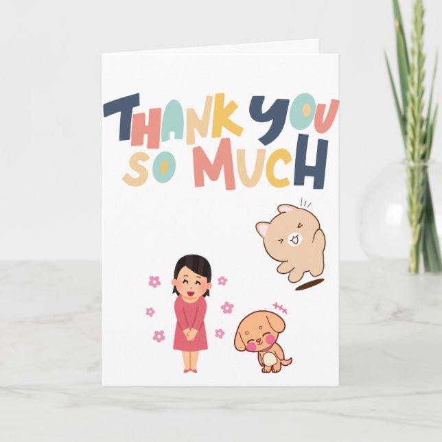 Carte Cute thank you so much Card (Devant)