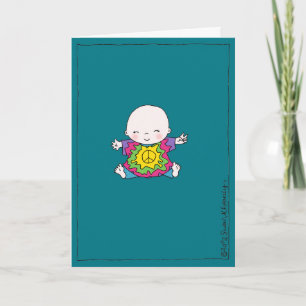 Carte Cute Tie Dye Peace Baby "Hippie Birthday"