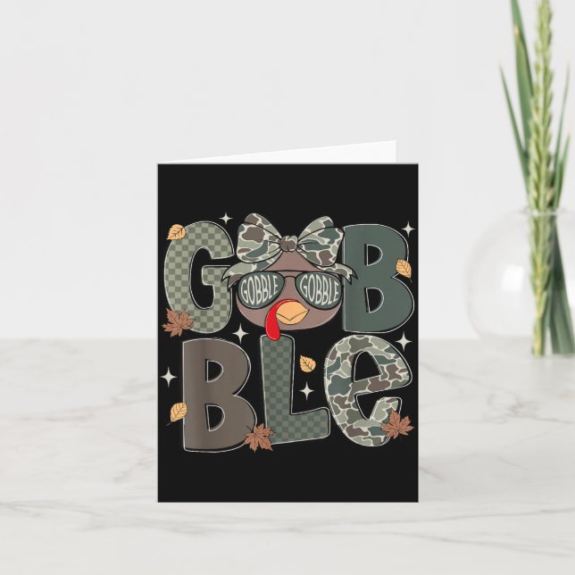 Carte Cute Turkey Camo Happy Thanksgiving Fall Kids Boy  (Devant)