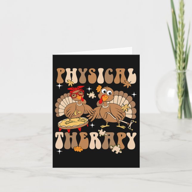 Carte Cute Turkey Physiothérapie Pt Pta Automne Thanksgi (Devant)