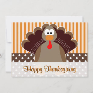 Carte Cute Turquie Bon thanksgiving plat