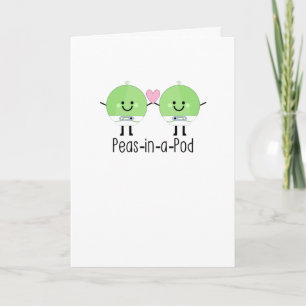 Carte Cute Twin Nouveau-né Garçons Pois dans un pod