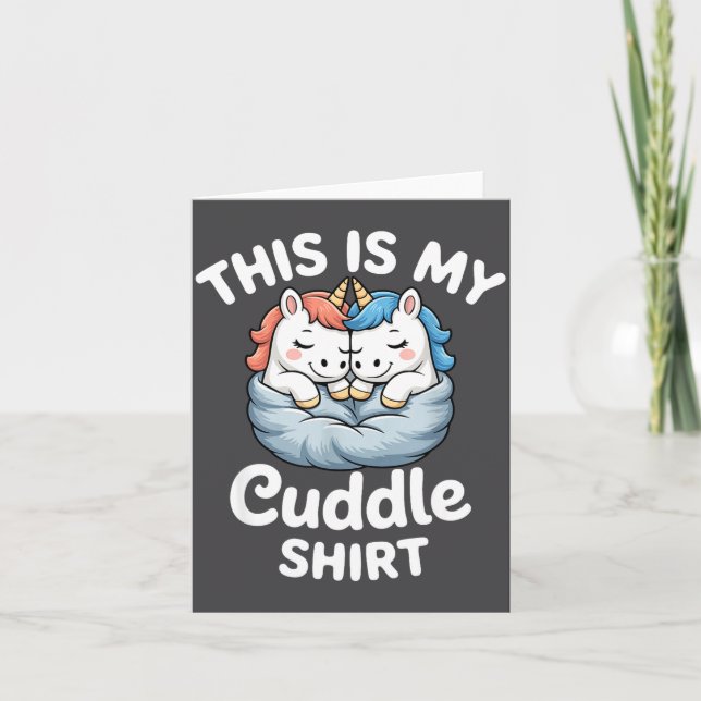Carte Cute Unicorn Couple Snuggle This Is My Cuddle  (Devant)