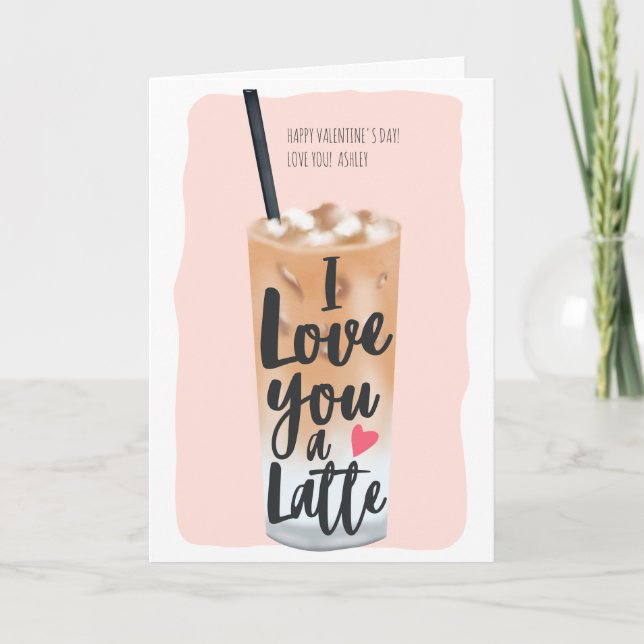 Carte Cute valentine café latte citation 3 photos collag (Devant)