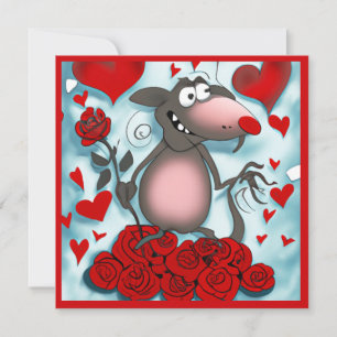 Carte Cute Valentine Love Rat