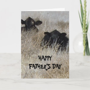 Carte Cute Western Happy Fête des pères Calves de vache