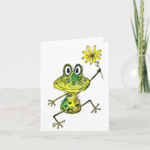 Carte Cute Whimsical Happy Frog