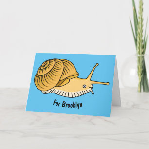 Carte Cute yellow snail cartoon
