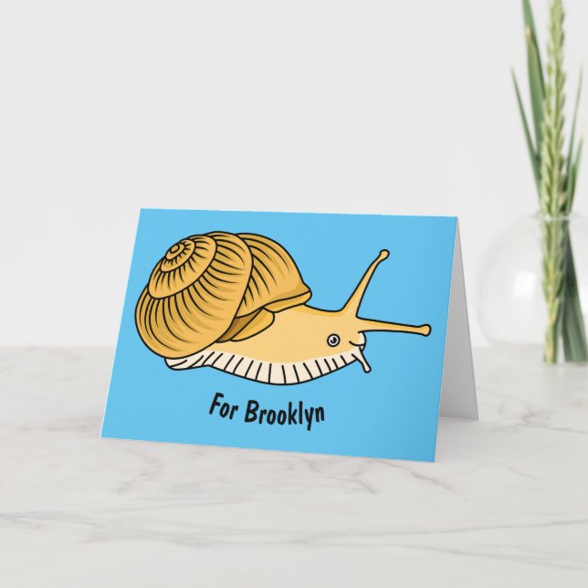 Carte Cute yellow snail cartoon (Devant)