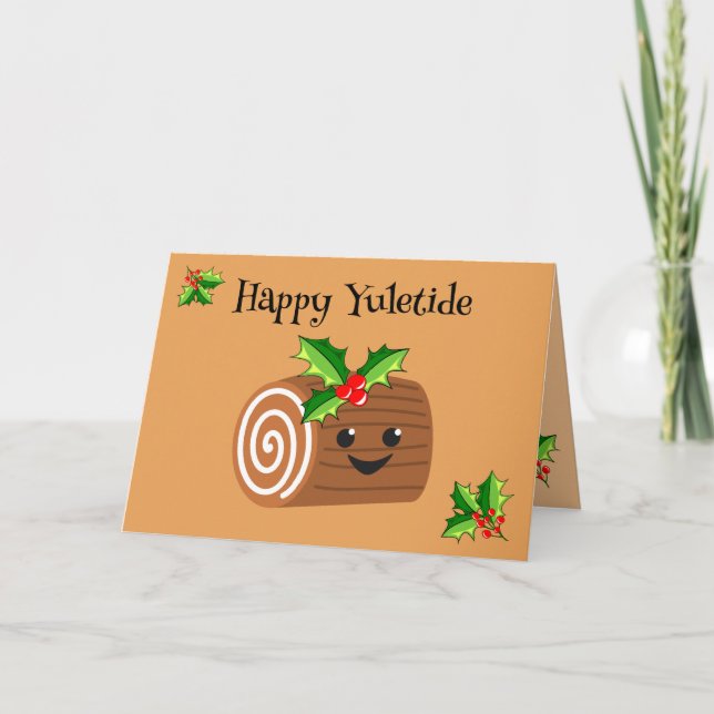 Carte Cute Yule Log Yuletide (Devant)