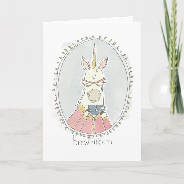 Carte Cutie caféinée | Brew Unicorn (Devant)