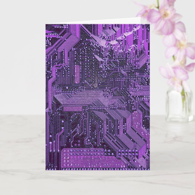 Carte Cyber Circuit Purple Tech Art Electronique (Orchidée)