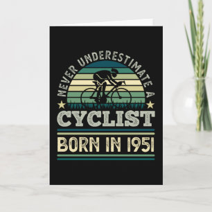Carte Cycliste né 1951 70e anniversaire Cadeau cycliste