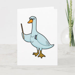 Carte Cygne en tant que professeur avec livre et pointeu