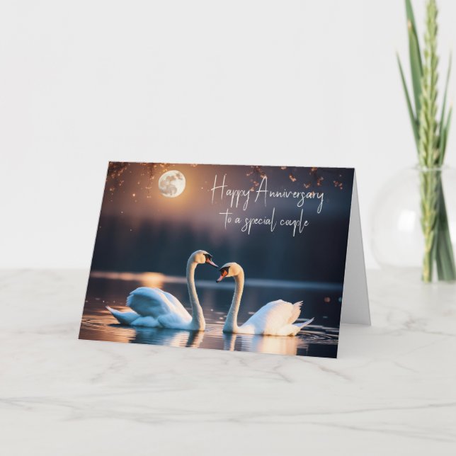 Carte Cygnes de l'anniversaire du mariage (Devant)