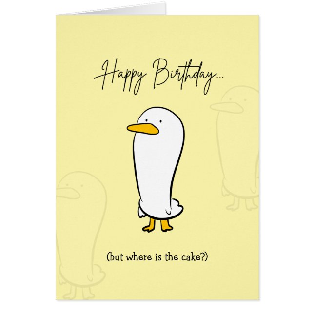 Carte d’anniversaire de canard amusant - Où est le (Devant)