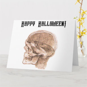 Carte Da Vinci Halloween Science Anatomie Crâne Imprimer