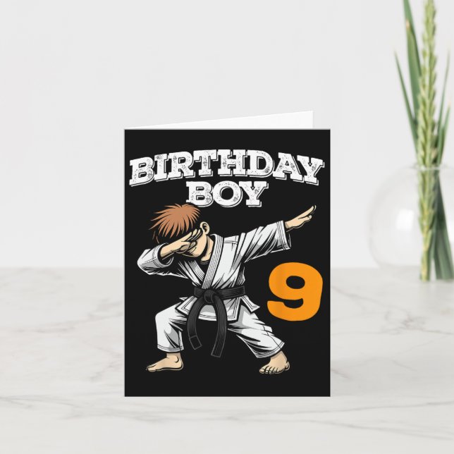 Carte Dabbing 9 Anniversaire Boy Karate 9 Anniversaire B (Devant)