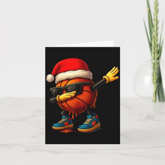 Carte Dabbing Basketball Sungles Funny Christmas Tee Boy (Devant)