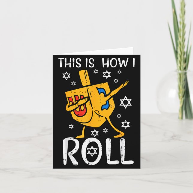 Carte Dabbing Dreidel Ugly Hanukkah Funny Chanukah Men W (Devant)