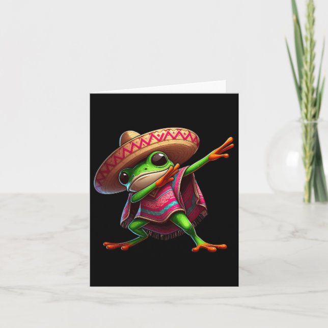 Carte Dabbing Frog Sombrero Poncho Cinco De Mayo Mexique (Devant)