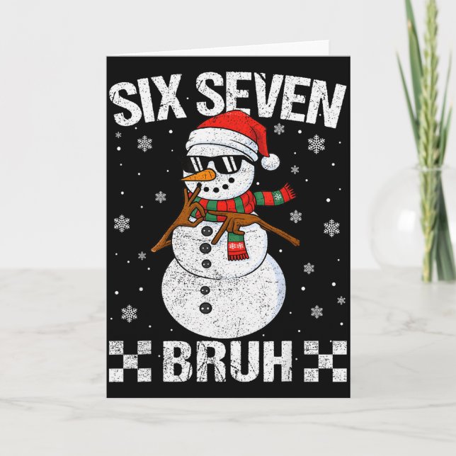 Carte Dabbing Santa Snowman 6 7 Meme Christmas Six Seven (Devant)