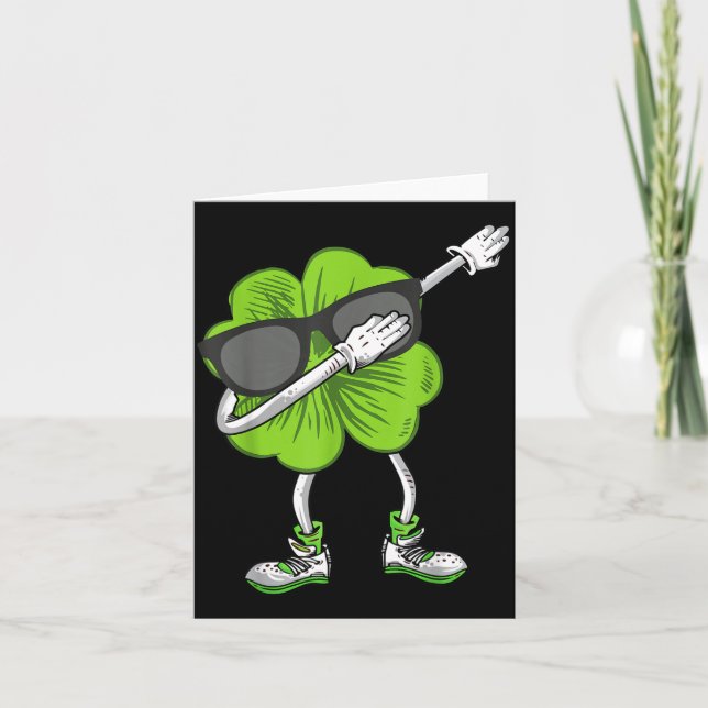 Carte Dabbing Shamrock St Patrick's Day Funny Irish Boys (Devant)