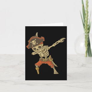 Carte Dabbing Skeleton Pirate Halloween Jolly roger pour