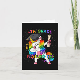 Carte Dabbing Unicorn 4e grade Nail It Graduation Gir