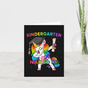 Carte Dabbing Unicorn Kindergarten l'a cloué Graduation