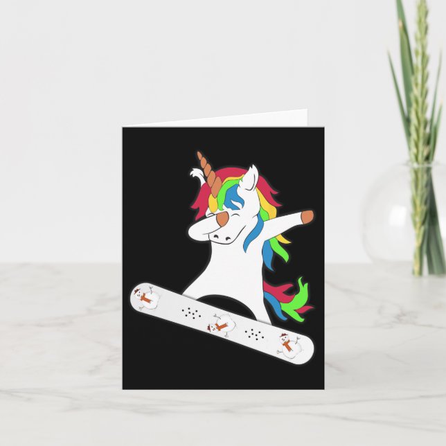 Carte Dabbing Unicorne Snowboard Snowboard Unicornes Gi (Devant)