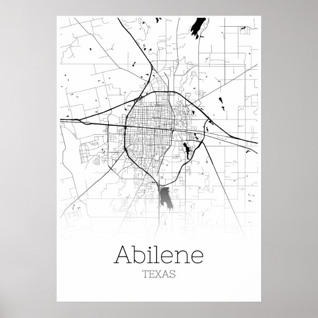 Carte d'Abilene - Texas - Poster de carte de ville (Devant)