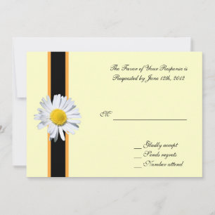 carte d'acceptation de mariage, fleur de marguerit