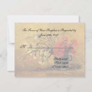 carte d'acceptation de mariage, fleurs de van gogh