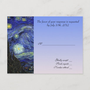 Carte d'acceptation mariage, van gogh starry night