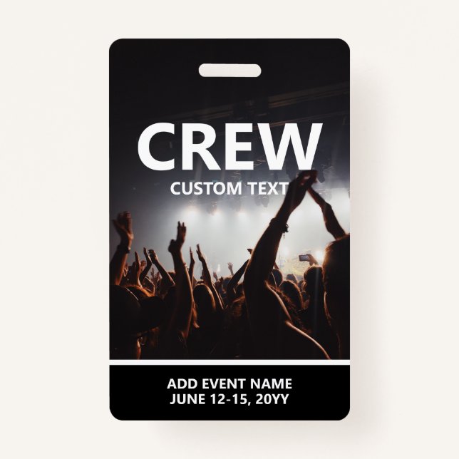 Carte d'accès à l'événement Concert Badge d'équipa (Devant)