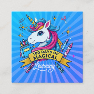 Carte D'accompagnement 100 Jours de l'école Magique Apprentissage mignon 
