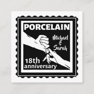 Carte D'accompagnement 18e anniversaire mariage porcelaine traditionnelle