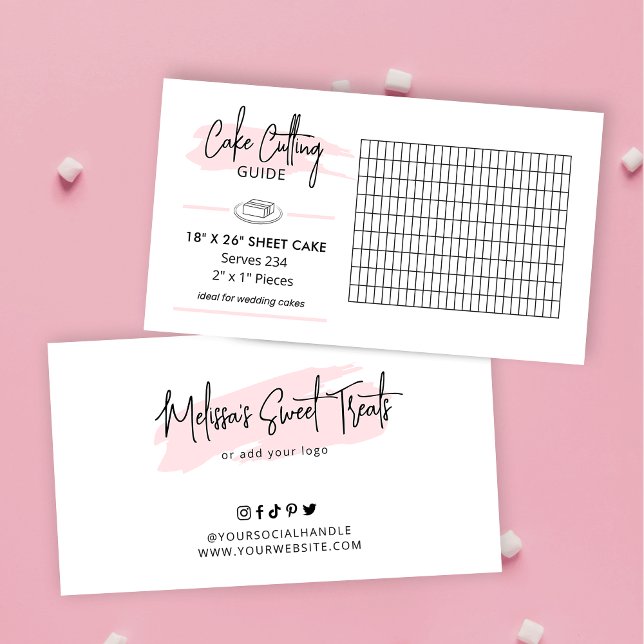 Carte D'accompagnement 18x26 Instructions de coupe de gâteau 2x1 (18 x 26 inch rectangle wedding cake cutting guide)