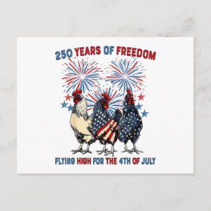 Carte D'accompagnement 250 Ans Poulets Drôles Volant Haut Feux d'Artifice