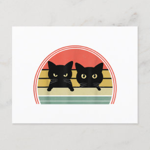 Carte D'accompagnement 2 Chats noirs Pékin Vintage Retro Chat Animal Love