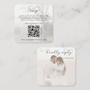 Carte D'accompagnement 2 Photos fanées QR Code Site Web Mariage en ligne