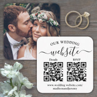2 QR Codes Mariage site Web et RSVP Carré photo