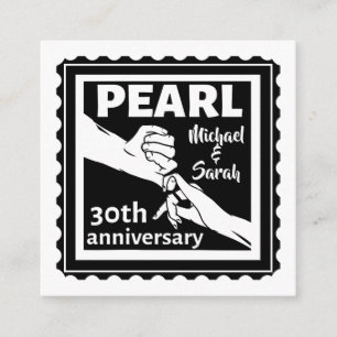 Carte D'accompagnement 30e anniversaire mariage romantique noir et blanc