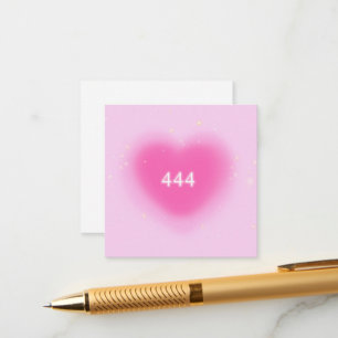 Carte D'accompagnement 444 Moderne Coeur rose Numéro d'ange esthétique