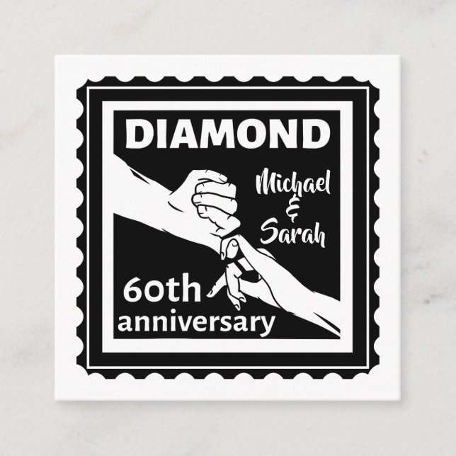 Carte D'accompagnement 60e anniversaire du mariage diamant traditionnel (Devant)