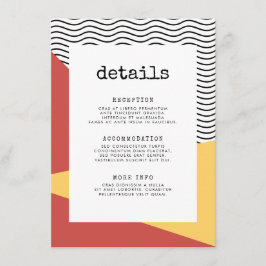 Carte D'accompagnement 80s Pop art Memphis style informations clients