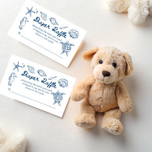 Carte D'accompagnement À la mer bientôt coquillages baby shower tombola d