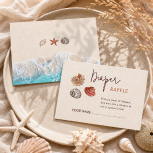Carte D'accompagnement À la mer bientôt coquillages sable tombola de couc